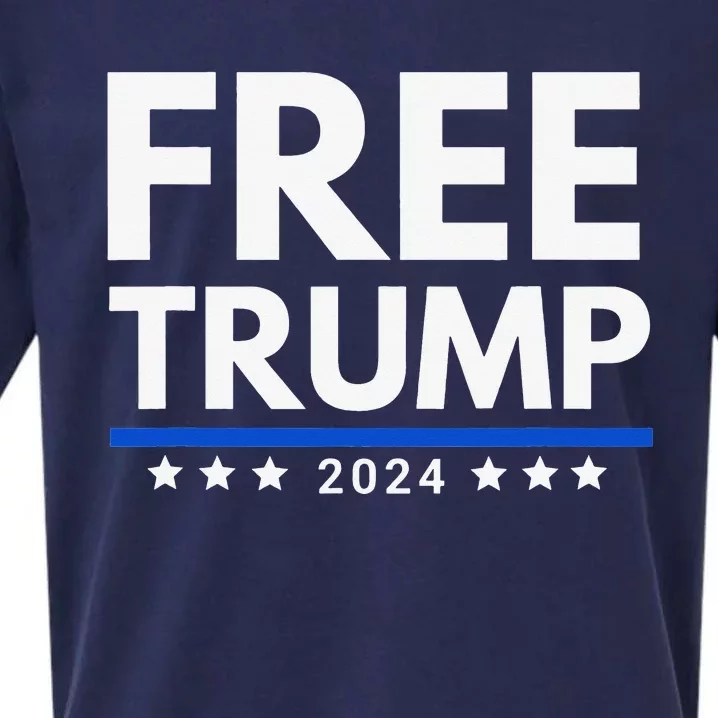 Free Trump 2024 Sueded Cloud Jersey T-Shirt