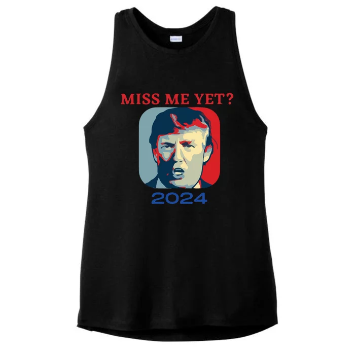 Funny Trump 2024 Miss Me Yet Ladies Tri-Blend Wicking Tank