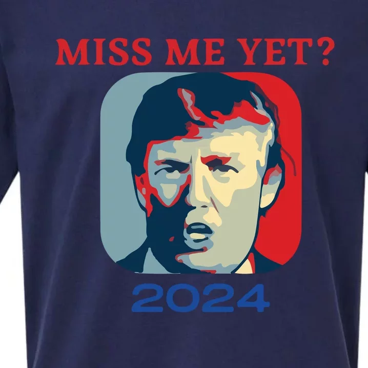 Funny Trump 2024 Miss Me Yet Sueded Cloud Jersey T-Shirt