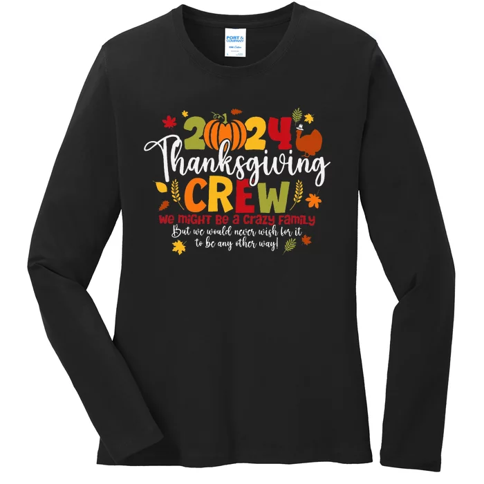 Family Thanksgiving 2024 Thanksgiving Crew Turkey Ladies Long Sleeve Shirt