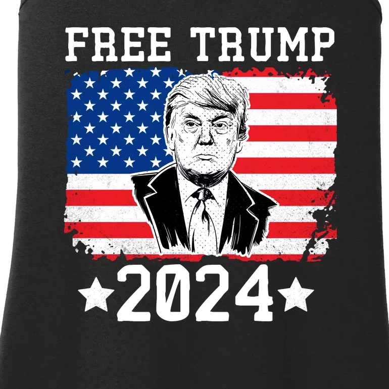 Free Trump 2024 Donald Trump USA Election Ladies Essential Tank