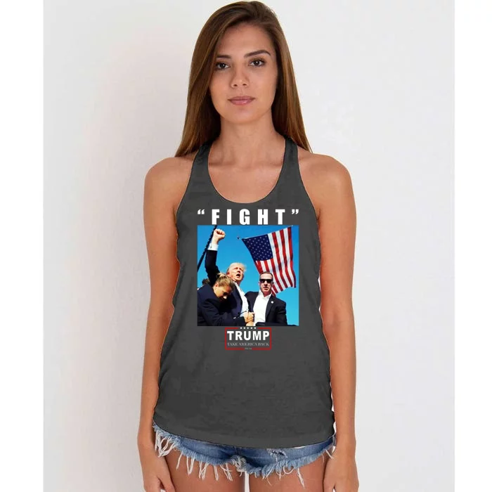 Fight Trump 2024 Take America Back Pennsylvania Rally Shooting Women's Knotted Racerback Tank