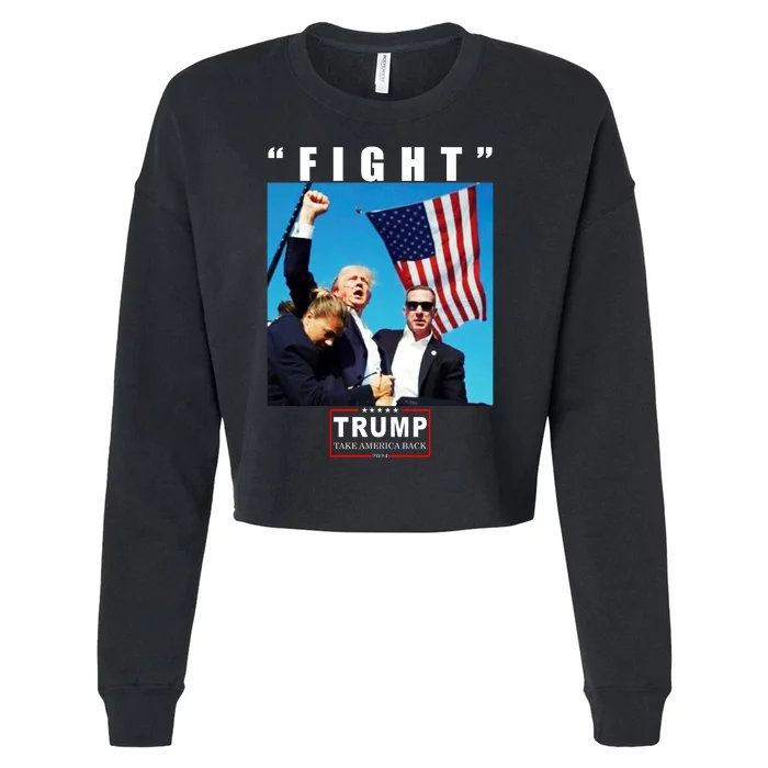 Fight Trump 2024 Take America Back Pennsylvania Rally Shooting Cropped Pullover Crew