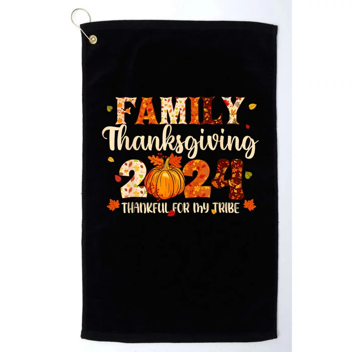 Family Thanksgiving 2024 Thankful For My Tribe Fall Autumn Platinum Collection Golf Towel