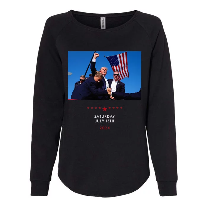 Funny Trump 2024 Shooting At Trump Rally In Pennsylvania Womens California Wash Sweatshirt