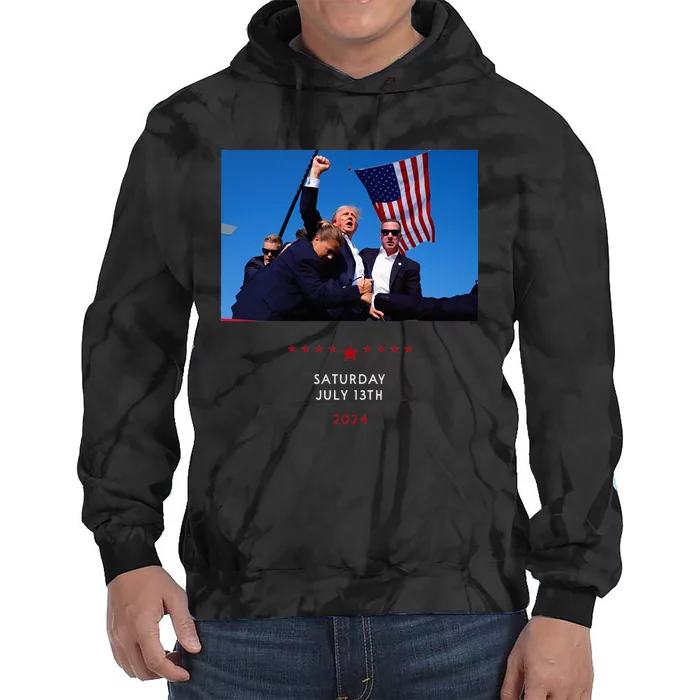 Funny Trump 2024 Shooting At Trump Rally In Pennsylvania Tie Dye Hoodie