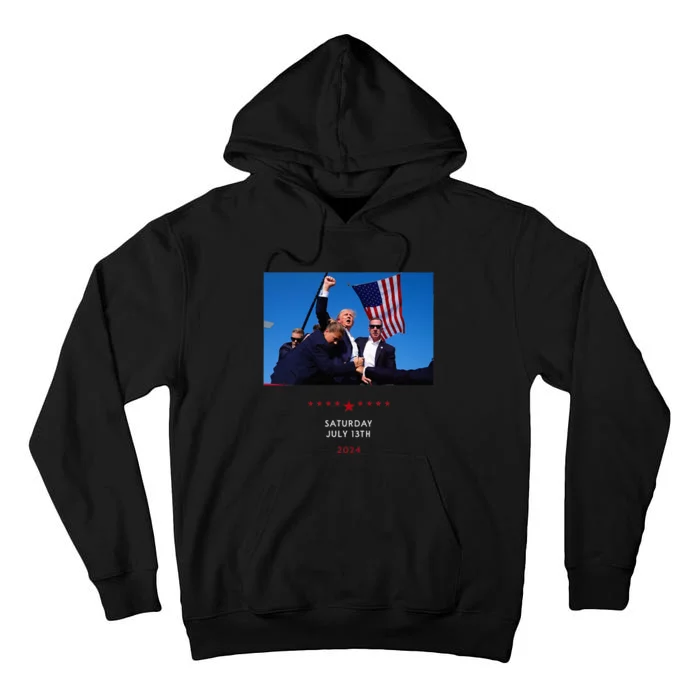 Funny Trump 2024 Shooting At Trump Rally In Pennsylvania Tall Hoodie