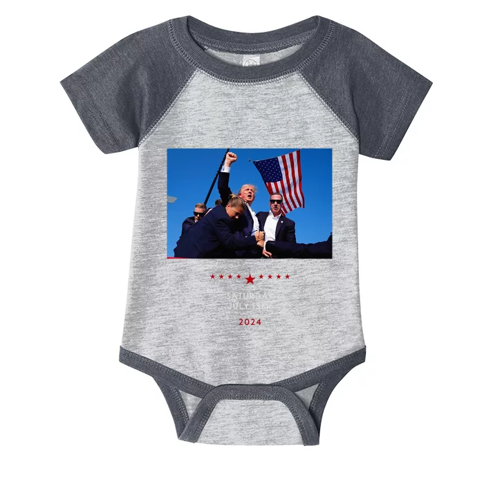 Funny Trump 2024 Shooting At Trump Rally In Pennsylvania Infant Baby Jersey Bodysuit