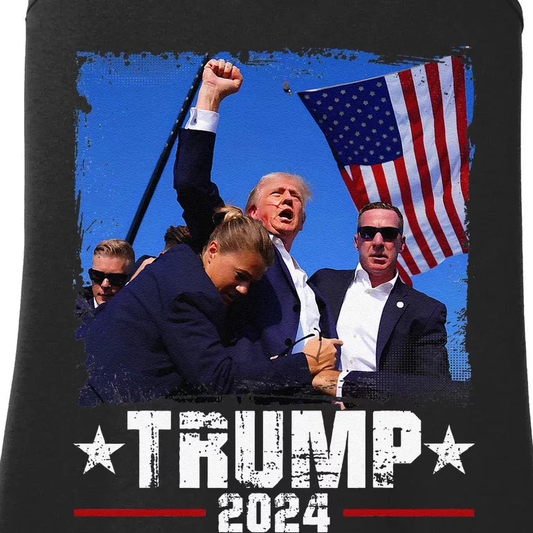 Fight Trump 2024 Election American Flag Donald Trump 2024 Ladies Essential Tank