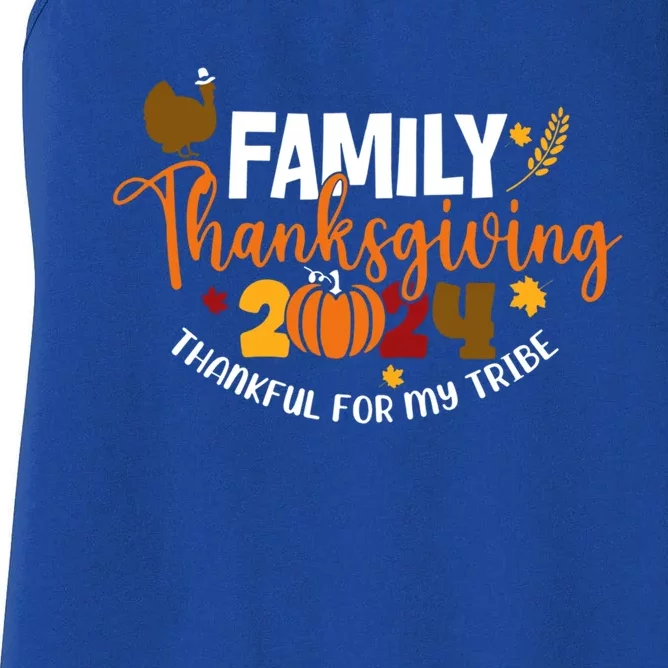 Family Thanksgiving 2024 Thankful For My Tribe Matching Gift Women's Racerback Tank