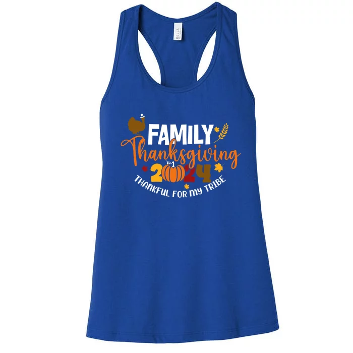 Family Thanksgiving 2024 Thankful For My Tribe Matching Gift Women's Racerback Tank