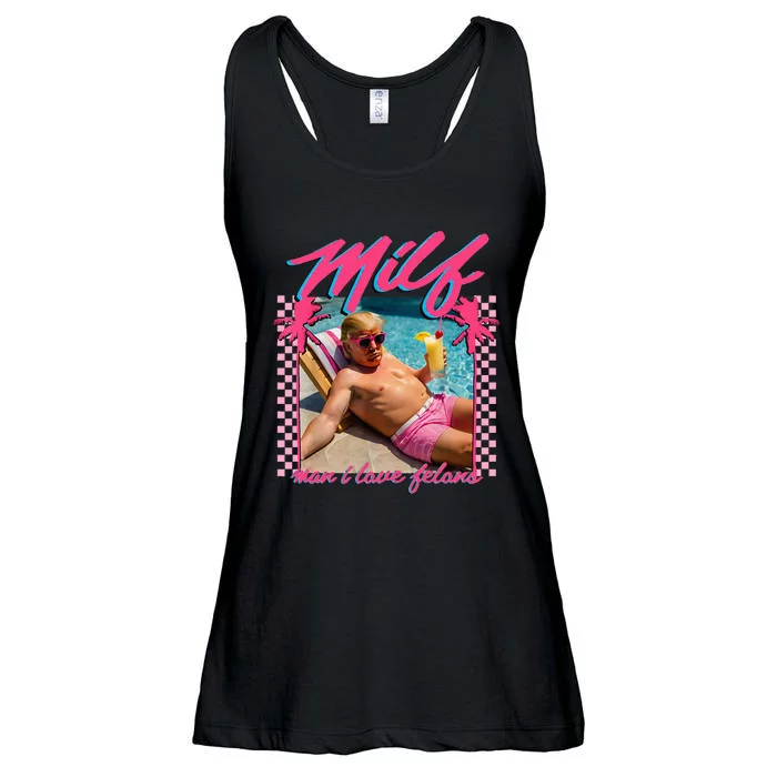 Funny Trump 2024 M.I.L.F Man I Love Felons Election Ladies Essential Flowy Tank