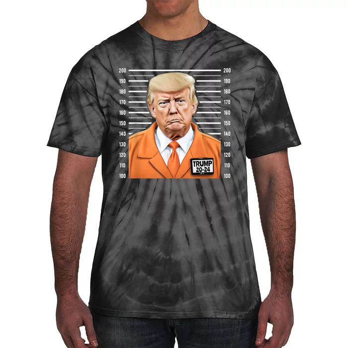 Funny Trump 2024 Prisoner Mugshot Tie-Dye T-Shirt