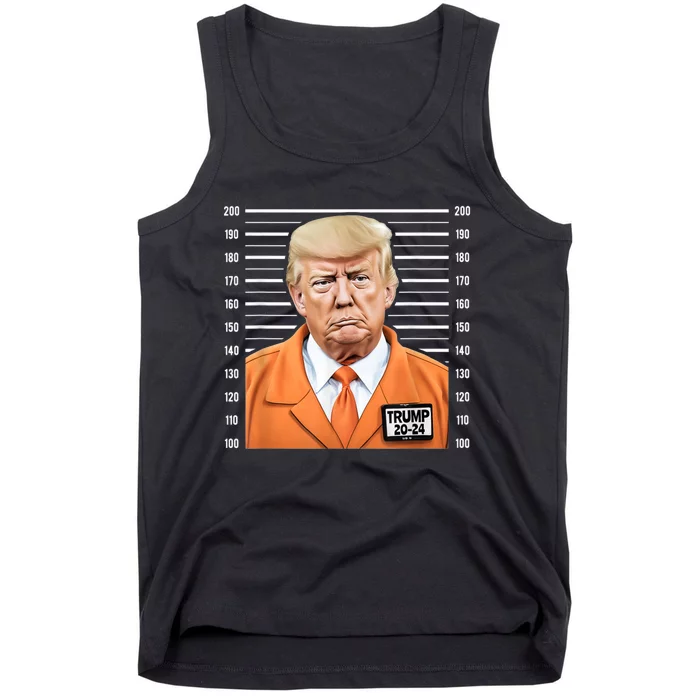 Funny Trump 2024 Prisoner Mugshot Tank Top | TeeShirtPalace