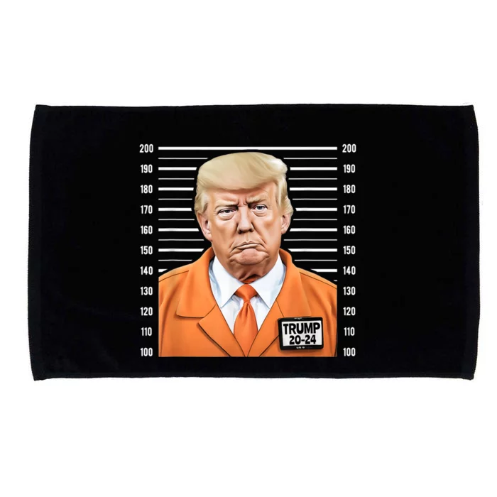 Funny Trump 2024 Prisoner Mugshot Microfiber Hand Towel