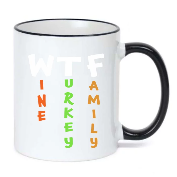 Funny Thanksgiving 2018 Gift Wine Turkey Family Gift Black Color Changing Mug