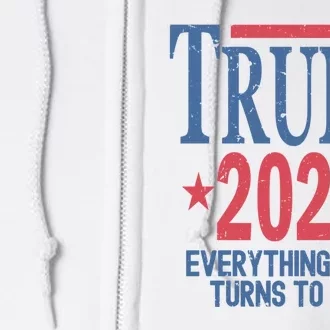 Funny Trump 2024 Everything Woke Turns To Shit Full Zip Hoodie