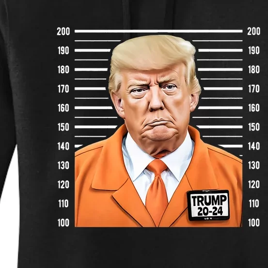 Funny Trump 2024 Prisoner Mugshot Fake Women's Pullover Hoodie