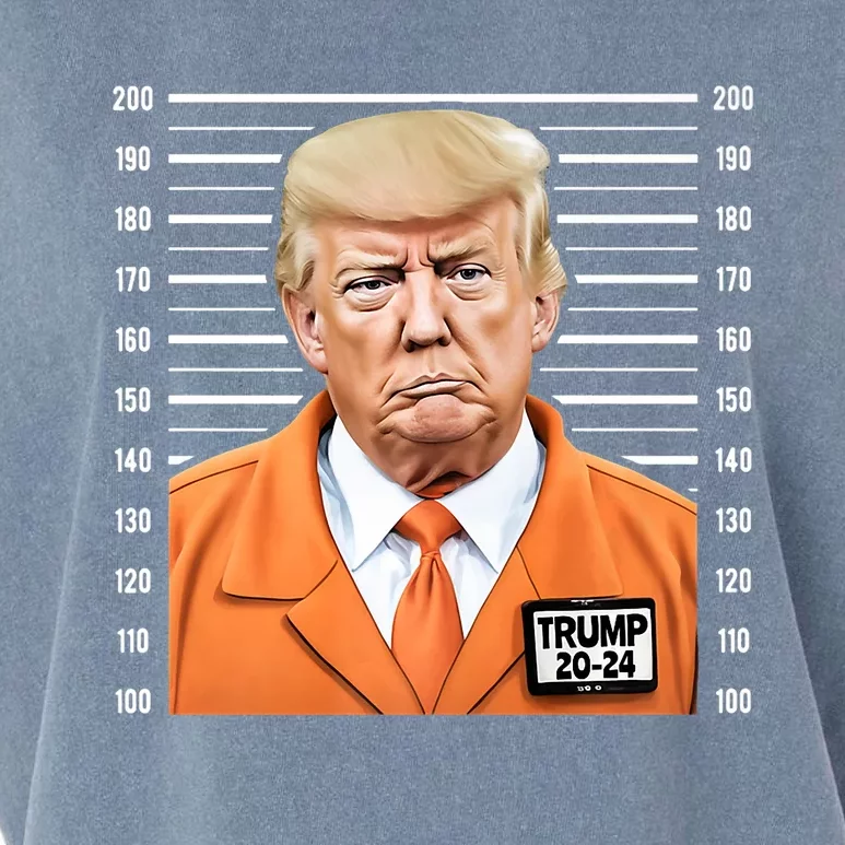 Funny Trump 2024 Prisoner Mugshot Fake Garment-Dyed Women's Muscle Tee