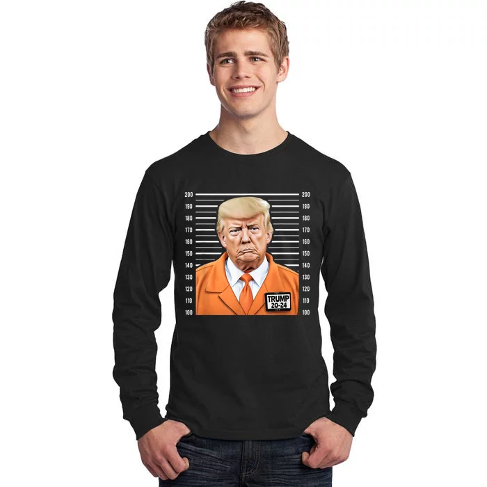 Funny Trump 2024 Prisoner Mugshot Tall Long Sleeve T-Shirt