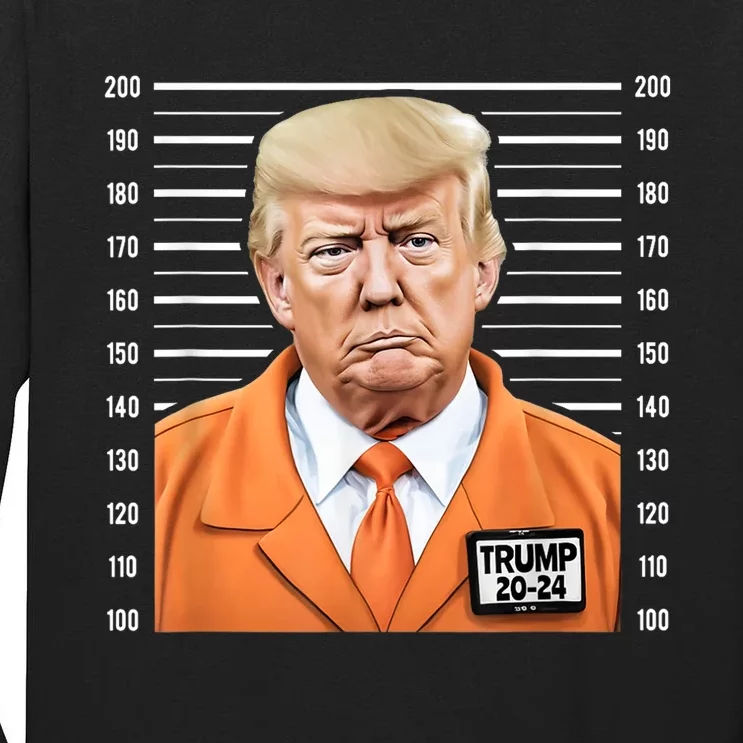 Funny Trump 2024 Prisoner Mugshot Tall Long Sleeve T-Shirt