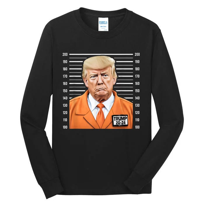 Funny Trump 2024 Prisoner Mugshot Tall Long Sleeve T-Shirt