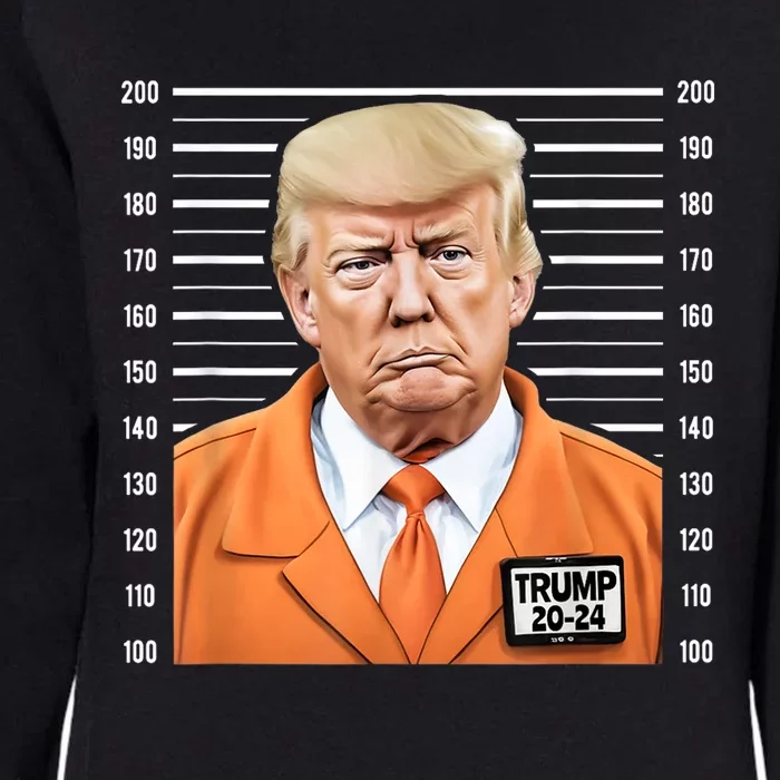 Funny Trump 2024 Prisoner Mugshot Womens California Wash Sweatshirt