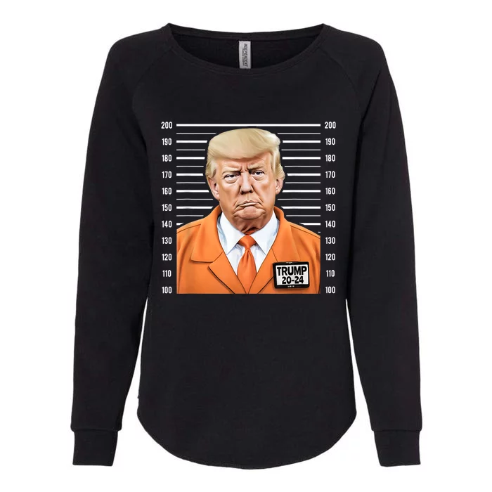 Funny Trump 2024 Prisoner Mugshot Womens California Wash Sweatshirt