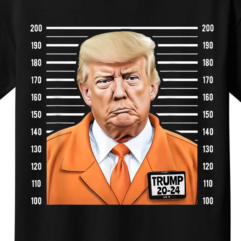 Funny Trump 2024 Prisoner Mugshot Kids T-Shirt