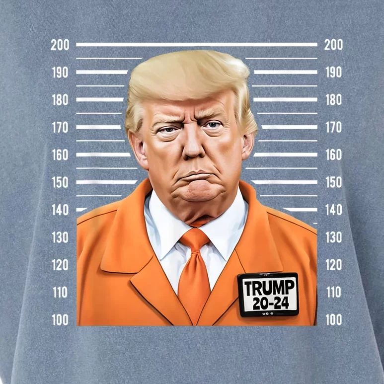 Funny Trump 2024 Prisoner Mugshot Garment-Dyed Women's Muscle Tee