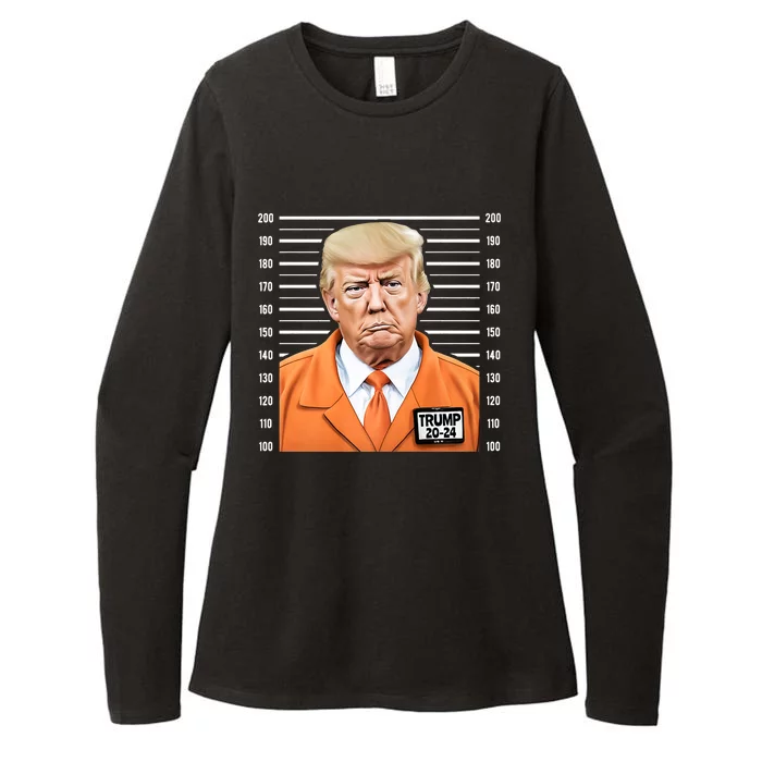 Funny Trump 2024 Prisoner Fake Mugshot Womens CVC Long Sleeve Shirt