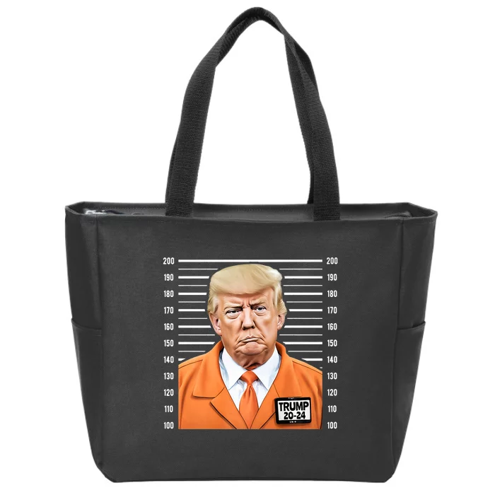 Funny Trump 2024 Prisoner Fake Mugshot Zip Tote Bag