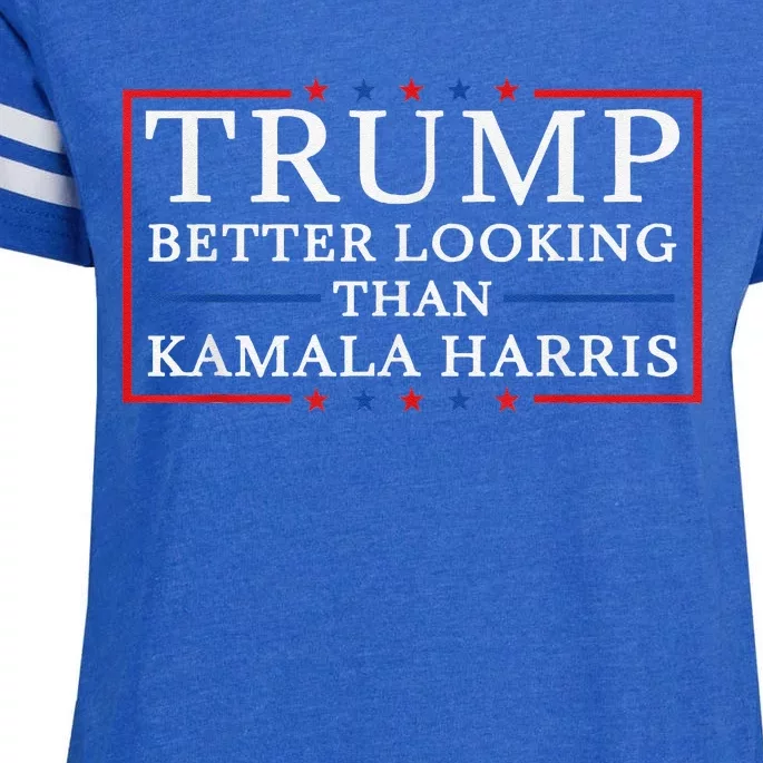 Funny Trump 2024 IM Better Looking Than Kamala Harris Enza Ladies Jersey Football T-Shirt