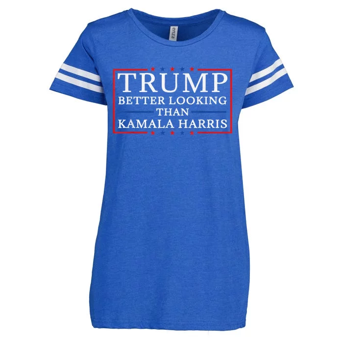 Funny Trump 2024 IM Better Looking Than Kamala Harris Enza Ladies Jersey Football T-Shirt