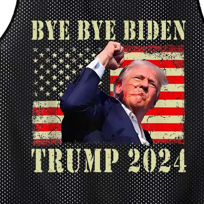 Funny Trump 2024 Bye Bye Biden Dropped Out Election 2024 Mesh Reversible Basketball Jersey Tank