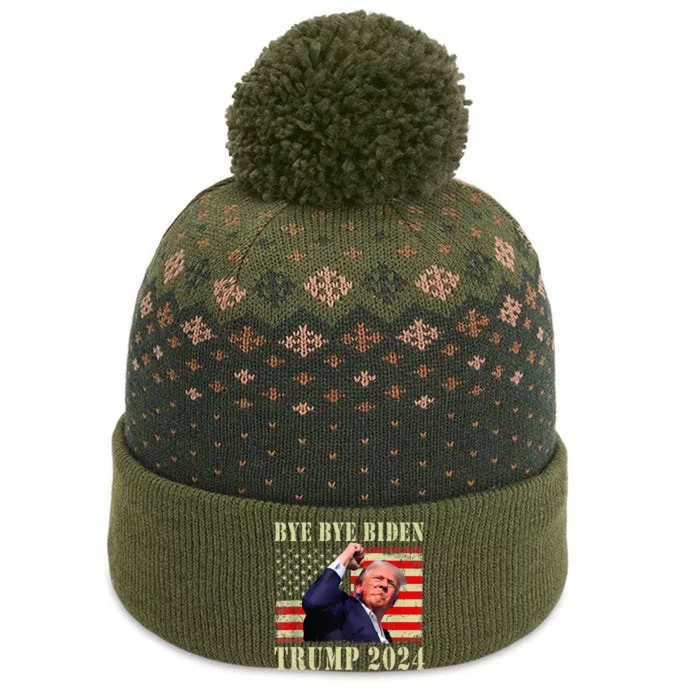 Funny Trump 2024 Bye Bye Biden Dropped Out Election 2024 The Baniff Cuffed Pom Beanie