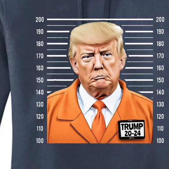 Funny Trump 2024 Prisoner Mugshot Women's Pullover Hoodie