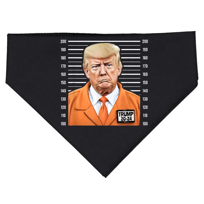 Funny Trump 2024 Prisoner Mugshot USA-Made Doggie Bandana