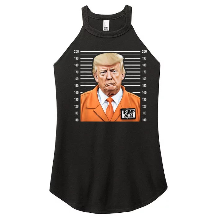 Funny Trump 2024 Prisoner Mugshot Women’s Perfect Tri Rocker Tank