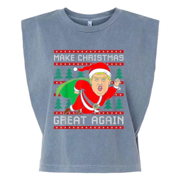 Funny Trump 2024 Make Christmas Great Again Ugly Sweater Cute Gift Garment-Dyed Women's Muscle Tee