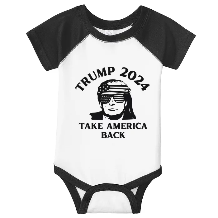 Funny Trump 2024 Take America Back Sunglasses Infant Baby Jersey Bodysuit