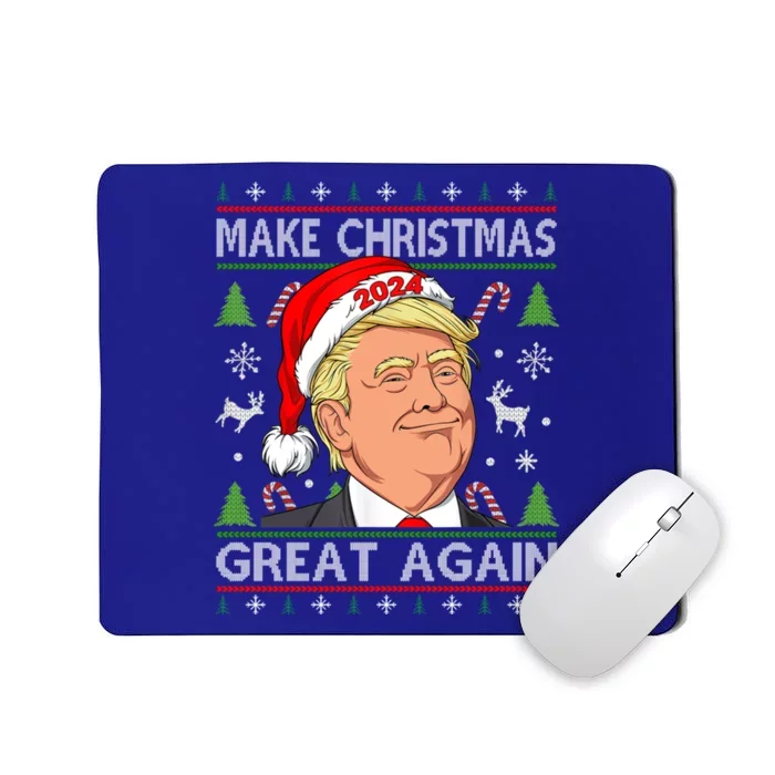 Funny Trump 2024 Make Christmas Great Again Ugly Sweater Funny Gift Mousepad