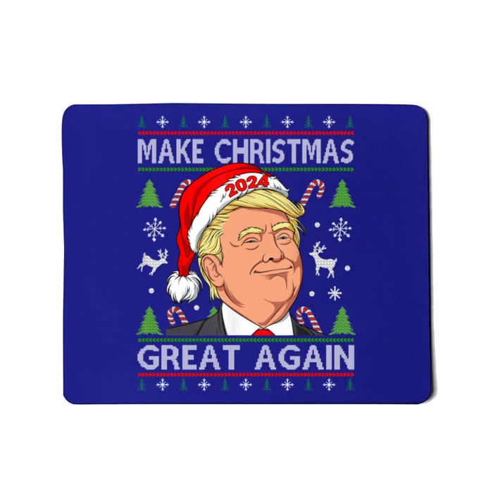 Funny Trump 2024 Make Christmas Great Again Ugly Sweater Funny Gift Mousepad