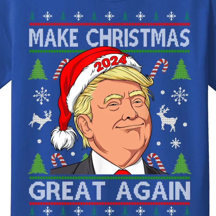 Funny Trump 2024 Make Christmas Great Again Ugly Sweater Funny Gift Kids T-Shirt