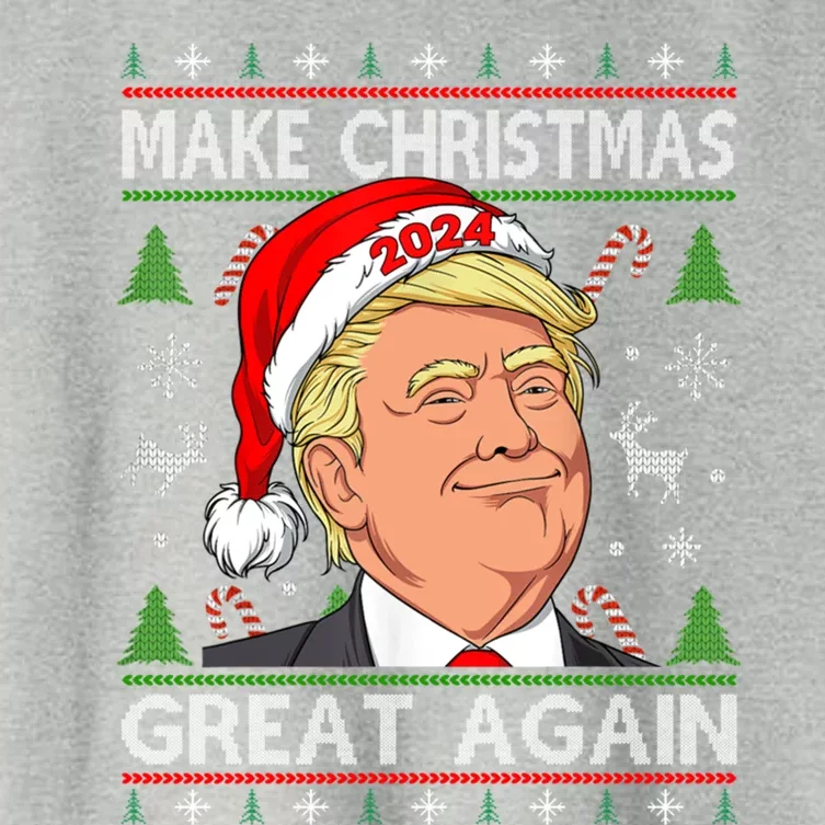 Funny Trump 2024 Make Christmas Great Again Ugly Sweater Funny Gift Women's Crop Top Tee