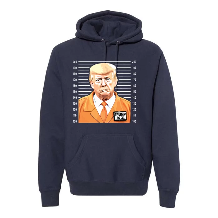 Funny Trump 2024 Prisoner Mugshot Premium Hoodie