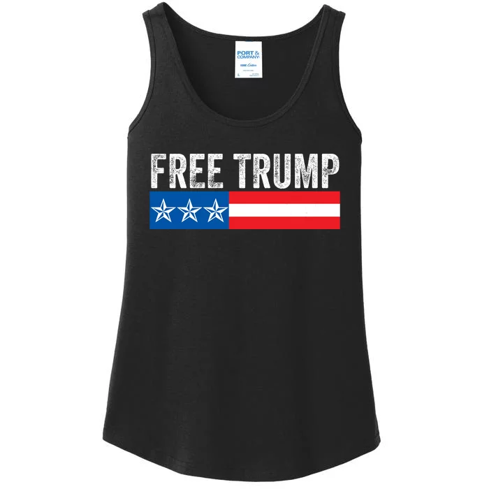 Free Trump 2024 Donald Trump USA Election Ladies Essential Tank