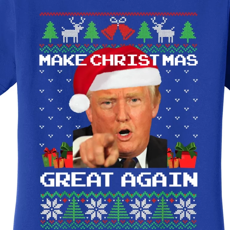 Funny Trump 2024 Make Christmas Great Again Ugly Sweater Gift Women's T-Shirt