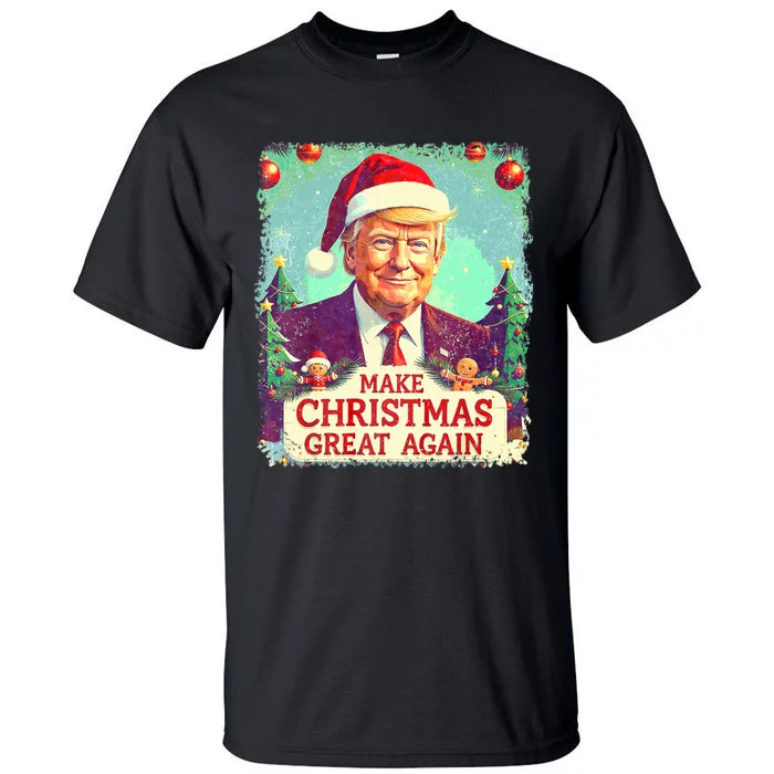 Funny Trump 2024 Make Christmas Great Again Ugly Tall T-Shirt