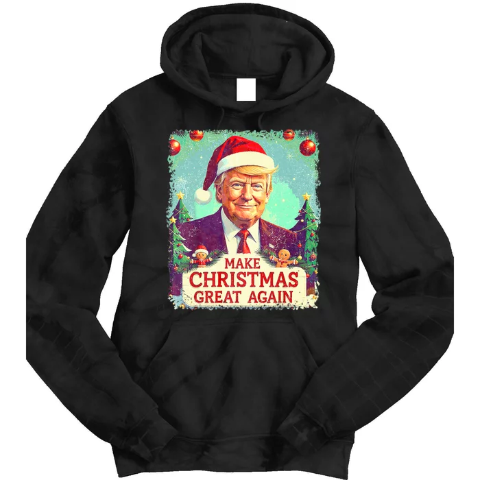 Funny Trump 2024 Make Christmas Great Again Ugly Tie Dye Hoodie